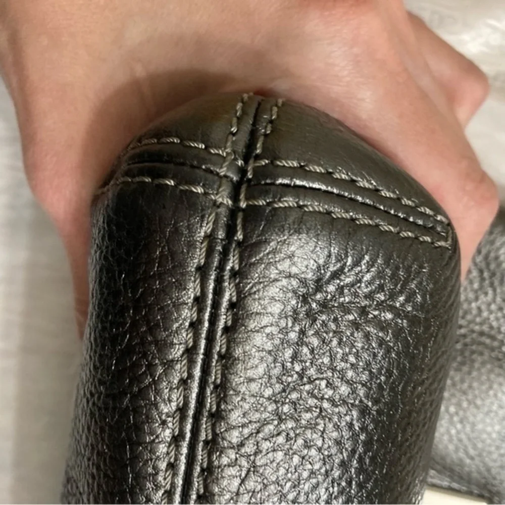 Michael kors silver leather evening party clutch bag